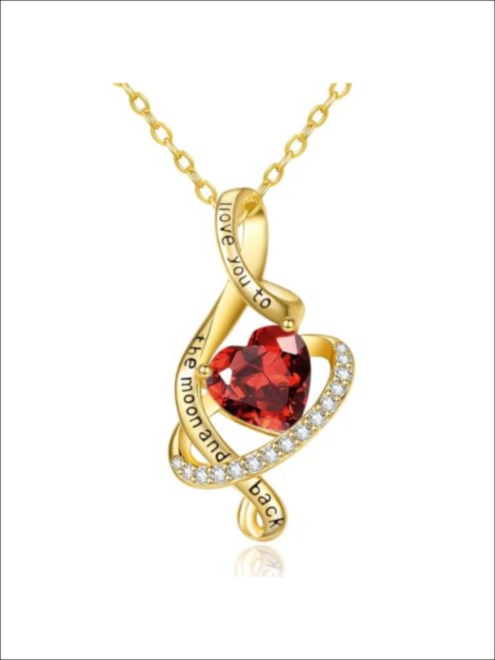 14K Gold Plated Heart Pendant Necklace Adjustable 18+2" Gift for Her